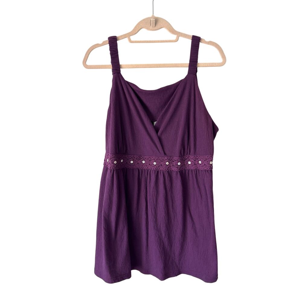NWT Gitano Purple Boho Sleeveless Top 22/24
